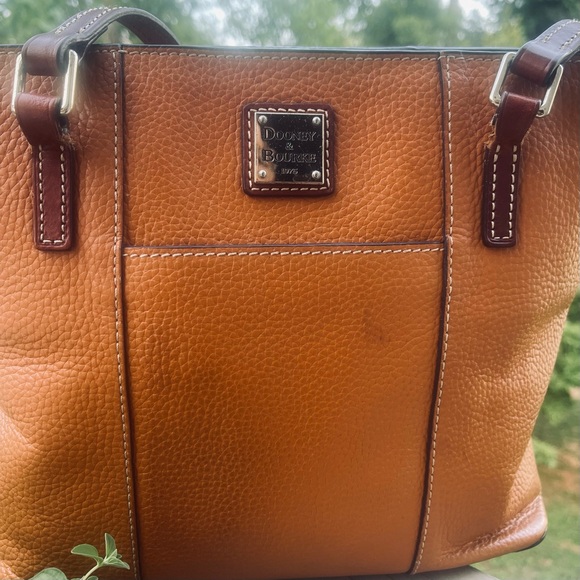 Dooney And Bourke Lexington Shopper Pebbled Leather Shoulder Tote Bag Camel Tan - Picture 16 of 16